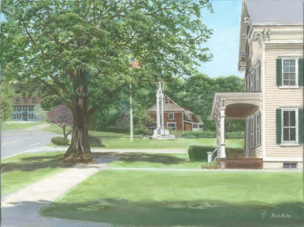 Main Street Monument - Newtown Scenes 16X16 by Rick Kuhn